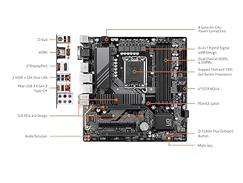 CPU i3 14100 GIGABYTE B760M D3H B760M D3H DDR4 (rev. 1.0) Key Features | Motherboard